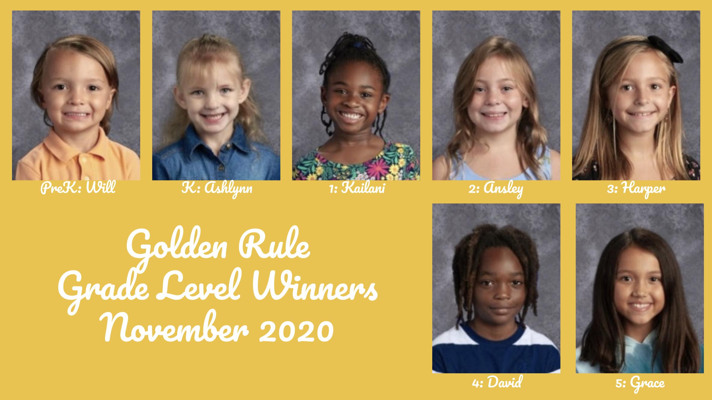 Photo of Grade Level Golden Rule Nominees